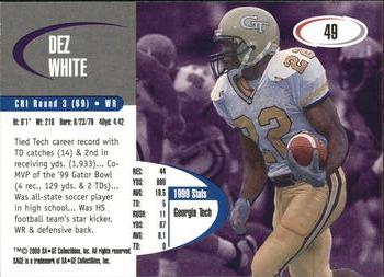 2000 SAGE #49 Dez White Back