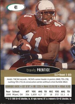 2000 SAGE HIT - NRG #41 Travis Prentice Back