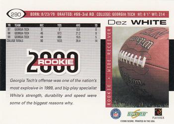 2000 Score #290 Dez White Back