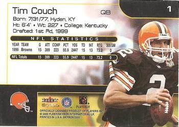 2000 SkyBox #1 Tim Couch Back