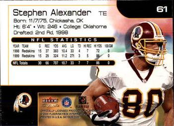 2000 SkyBox #61 Stephen Alexander Back