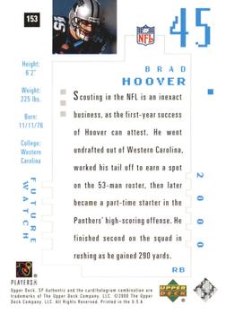 2000 SP Authentic #153 Brad Hoover Back