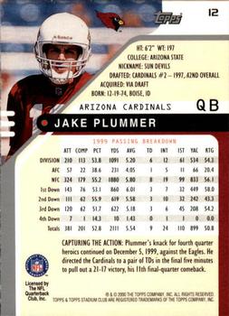 2000 Stadium Club #12 Jake Plummer Back