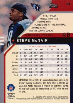 2000 Stadium Club #18 Steve McNair Back