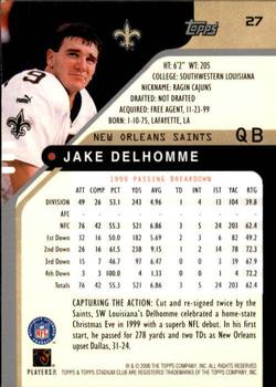 2000 Stadium Club #27 Jake Delhomme Back