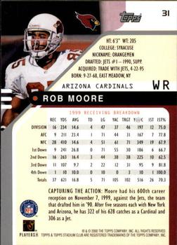 2000 Stadium Club #31 Rob Moore Back