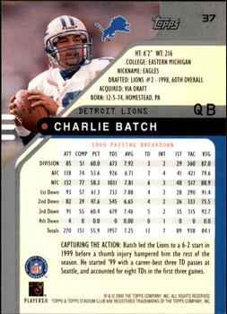 2000 Stadium Club #37 Charlie Batch Back