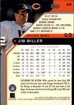 2000 Stadium Club #44 Jim Miller Back