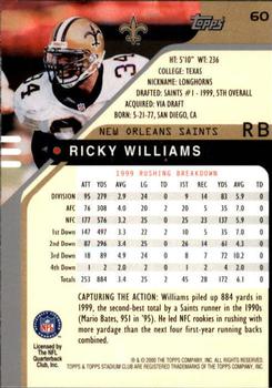 2000 Stadium Club #60 Ricky Williams Back