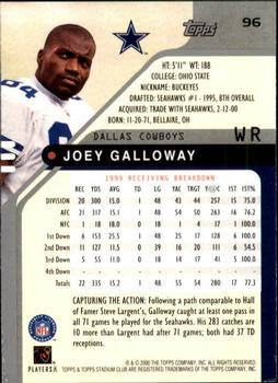 2000 Stadium Club #96 Joey Galloway Back