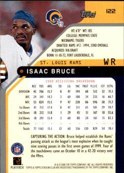 2000 Stadium Club #122 Isaac Bruce Back