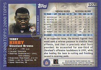 2000 Topps #107 Terry Kirby Back