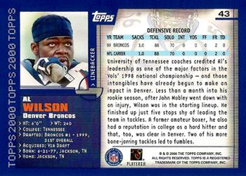 2000 Topps #43 Al Wilson Back