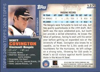 2000 Topps #137 Scott Covington Back