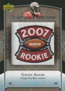 2007 Upper Deck Premier - Stitchings Variation Platinum Holofoil #PS-30 Gaines Adams Front