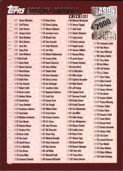 2000 Topps Season Opener #175 Checklist Front