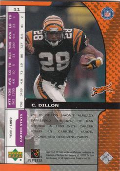2000 UD Ionix #11 Corey Dillon Back