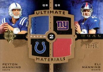 2007 Upper Deck Ultimate Collection - Ultimate Materials Dual Patch #UDM-13 Peyton Manning / Eli Manning Front