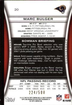2008 Bowman - Blue #20 Marc Bulger  Back