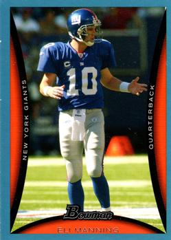 2008 Bowman - Blue #6 Eli Manning  Front
