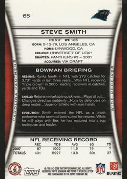 2008 Bowman - Gold #65 Steve Smith  Back