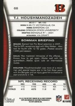 2008 Bowman - Gold #68 T.J. Houshmandzadeh  Back
