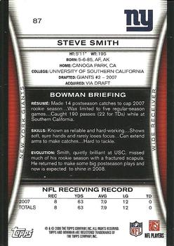 2008 Bowman - Gold #87 Steve Smith Back