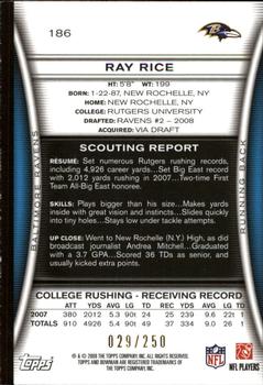 2008 Bowman - Orange #186 Ray Rice Back