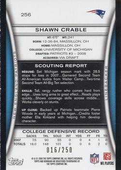 2008 Bowman - Orange #256 Shawn Crable Back