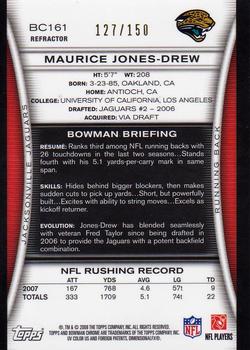 2008 Bowman Chrome - Blue Refractors #BC161 Maurice Jones-Drew  Back