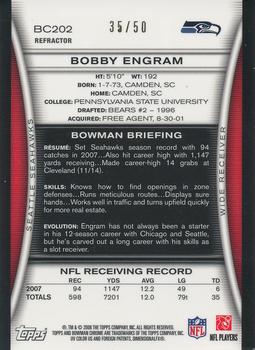 2008 Bowman Chrome - Gold Refractors #BC202 Bobby Engram Back