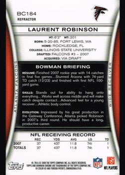 2008 Bowman Chrome - Refractors #BC184 Laurent Robinson Back