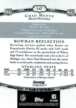 2008 Bowman Sterling - Jerseys Blue #147 Chad Henne Back