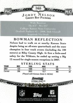 2008 Bowman Sterling - Jerseys Green #165 Jordy Nelson Back