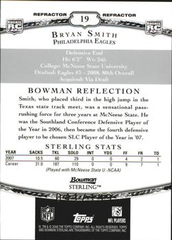 2008 Bowman Sterling - Refractors #19 Bryan Smith Back