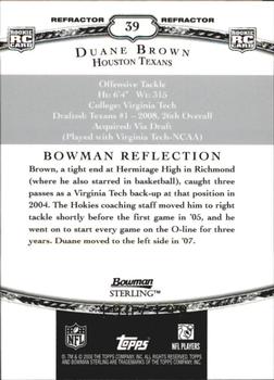 2008 Bowman Sterling - Refractors #39 Duane Brown Back