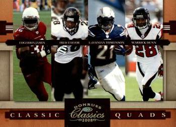 2008 Donruss Classics - Classic Quads Gold #CQ-5 Edgerrin James / Fred Taylor / LaDainian Tomlinson / Warrick Dunn Front