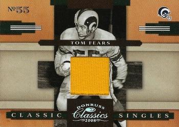 2008 Donruss Classics - Classic Singles Jerseys #CS-13 Tom Fears Front
