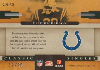 2008 Donruss Classics - Classic Singles Platinum #CS-30 Eric Dickerson Back