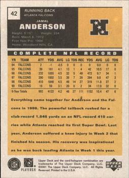 2000 Upper Deck Vintage Preview #42 Jamal Anderson Back