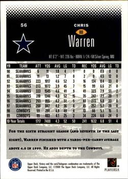 2000 Upper Deck Victory #56 Chris Warren Back