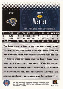 2000 Upper Deck Victory #149 Kurt Warner Back