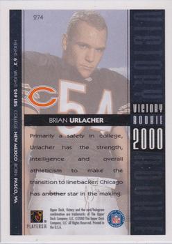 2000 Upper Deck Victory #274 Brian Urlacher Back