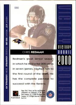 2000 Upper Deck Victory #280 Chris Redman Back