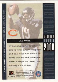 2000 Upper Deck Victory #291 Dez White Back