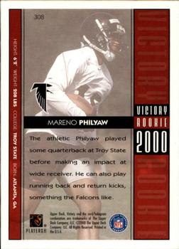 2000 Upper Deck Victory #308 Mareno Philyaw Back