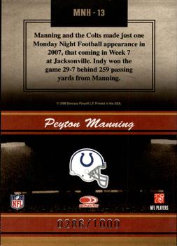 2008 Donruss Classics - Monday Night Heroes #MNH-13 Peyton Manning Back