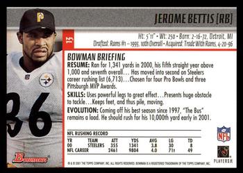 2001 Bowman #13 Jerome Bettis Back