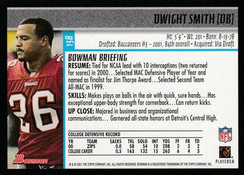 2001 Bowman #138 Dwight Smith Back