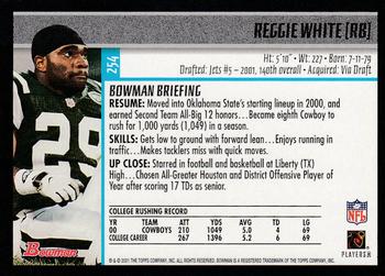 2001 Bowman #254 Reggie White Back